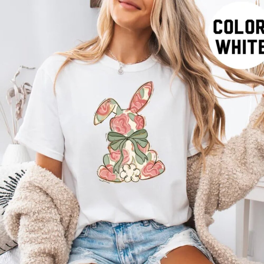Cute Bunny Shirt, Rabbit Tee, Happy Easter Day Gift